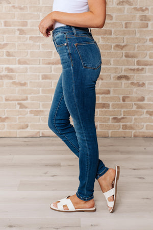 Judy Blue High Rise Non Distressed Cuffed Hem Skinny Jean