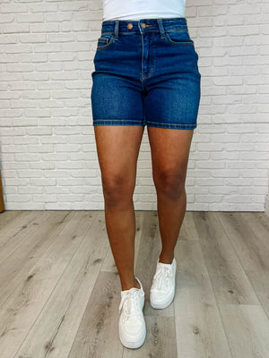 Judy Blue High Waist Adjustable Double Button Dad Shorts