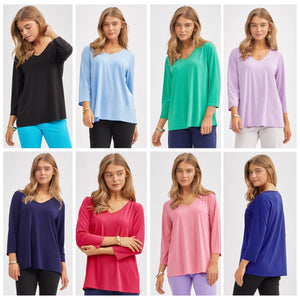 Dear Scarlett Signature Classic V-Neck Top - 8 colors
