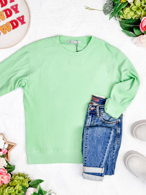 Corrine Ribbed Pullover Top - Lime by Michelle Mae