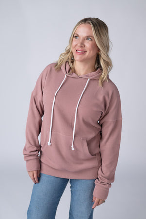 Kacey Ribbed Hoodie - Rose by Michelle Mae