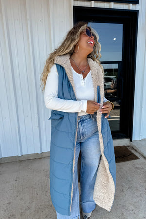 PREORDER: Reversible Sherpa Puffer Vest by Blakeley - 3 colors