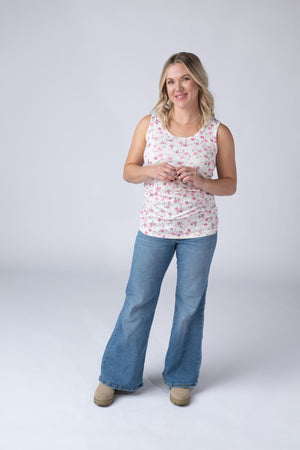 Ava Tank - Pretty in Pink Floral by Michelle Mae