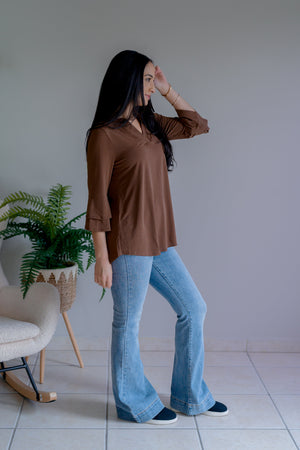 Eleanor Rigby Lizzy Top in Brown by Dear Scarlett