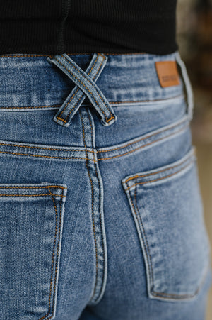 Judy Blue High Rise Double Button Wide Leg Jeans