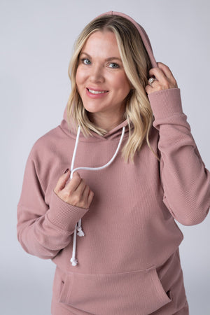 Kacey Ribbed Hoodie - Rose by Michelle Mae