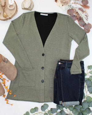 Cori Cardigan - Heathered Olive by Michelle Mae