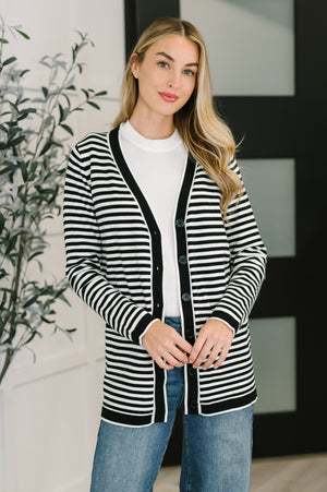 Finagle Your Way Striped Cardigan