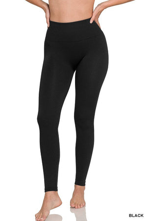 Zenana Sweet Steppin' Buttery Soft High Waist Leggings in Black