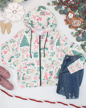 PREBOOK Fullzip Hoodie - Pink Pine Noel