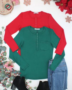 PREBOOK Georgia Long Sleeve Top - Red