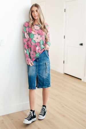 RISEN Always Be There Cargo Denim Skirt