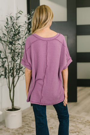 Growing Restless V-Neck Tee in Light Plum