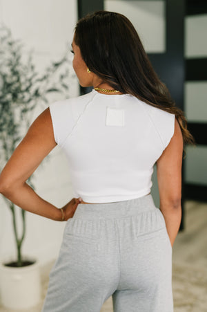 Zenana Halfway to Heaven Cropped Top in White