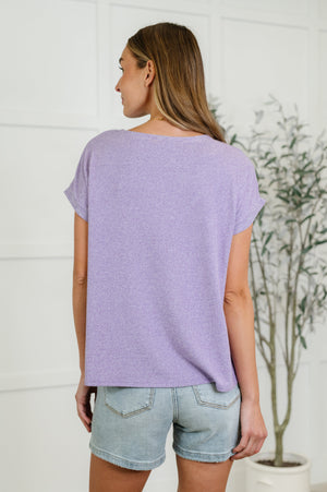 Zenana Heathered Harmony Basic Tee in Lavender
