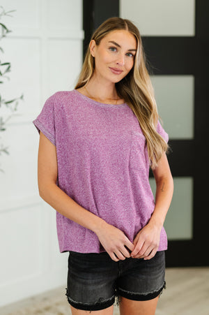 Zenana Heathered Harmony Basic Tee in Light Plum