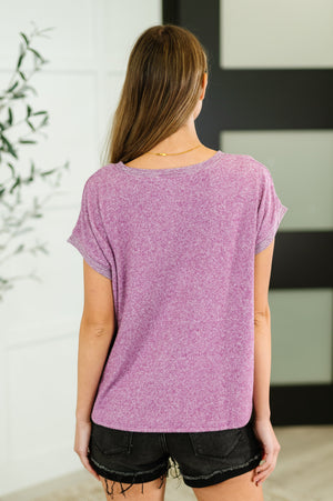 Zenana Heathered Harmony Basic Tee in Light Plum