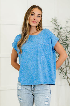 Zenana Heathered Harmony Basic Tee in Ocean Blue