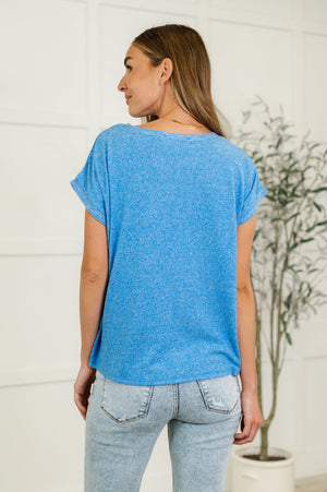 Zenana Heathered Harmony Basic Tee in Ocean Blue