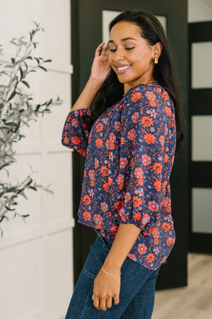 Hitherto Unknown Floral Babydoll Blouse