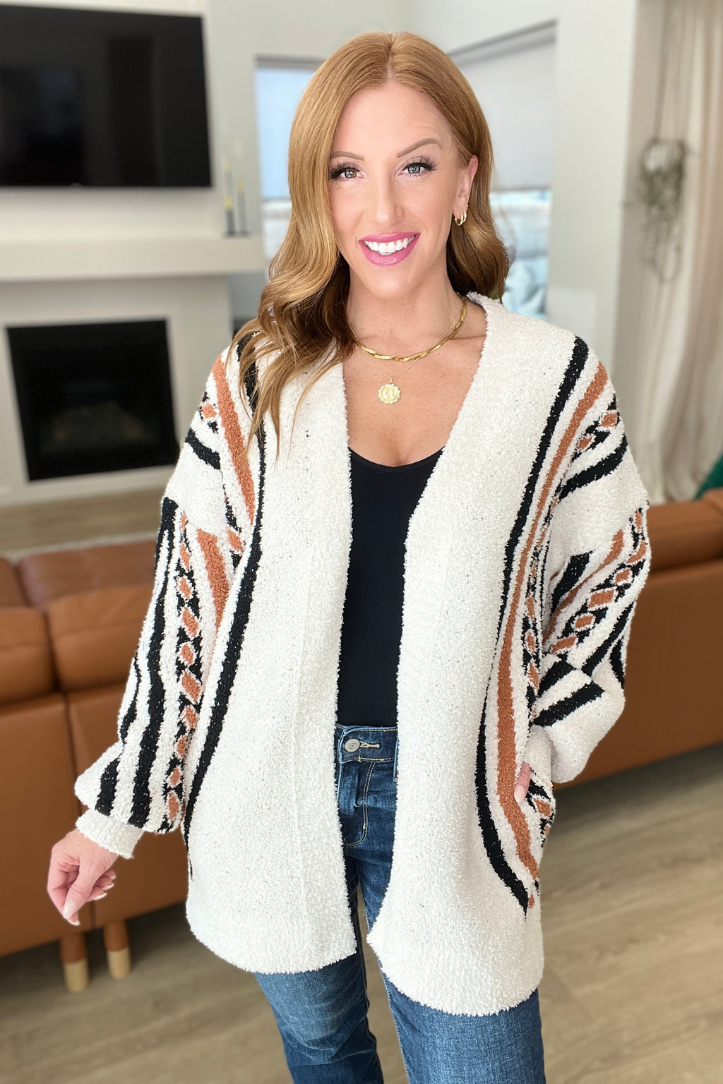 Holding On Aztec Print Cardigan