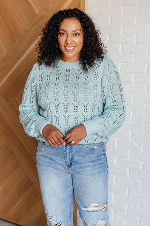 Hole In One Sheer Pointelle Knit Sweater