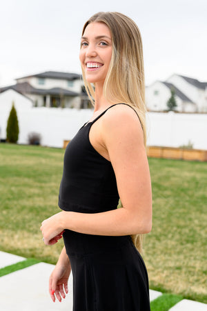 Hot Yoga Tank with bra in Black