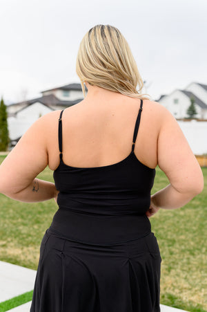 Hot Yoga Tank with bra in Black