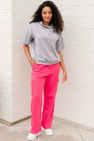 Run, Don't Walk Cargo Sweatpants in Flamingo Pink by Rae Mode