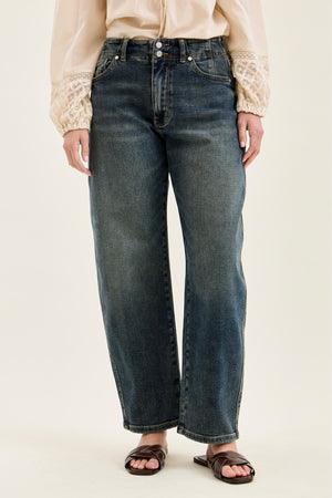Judy Blue High Waist Marlow Double Button Hollywood Waistband Vintage Wash Jeans