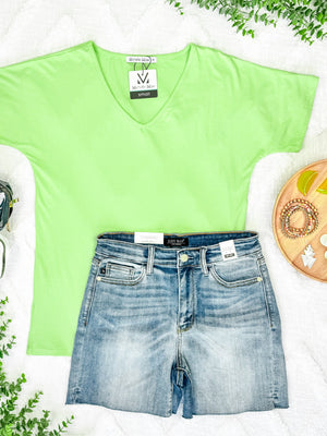 Chloe Cozy Tee - Lime by Michelle Mae