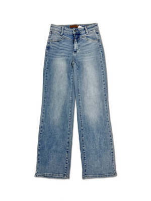 Judy Blue High Waist Front Yoke Retro Wide Leg Jeans