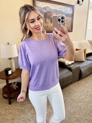 Katie Cozy Top - Heathered Purple by Michelle Mae