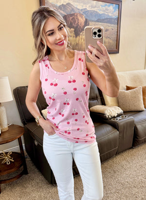 Ava Tank - Cherries by Michelle Mae