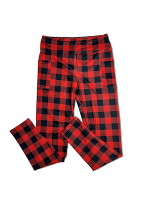 Classically Stylish - Red Plaid Leggings