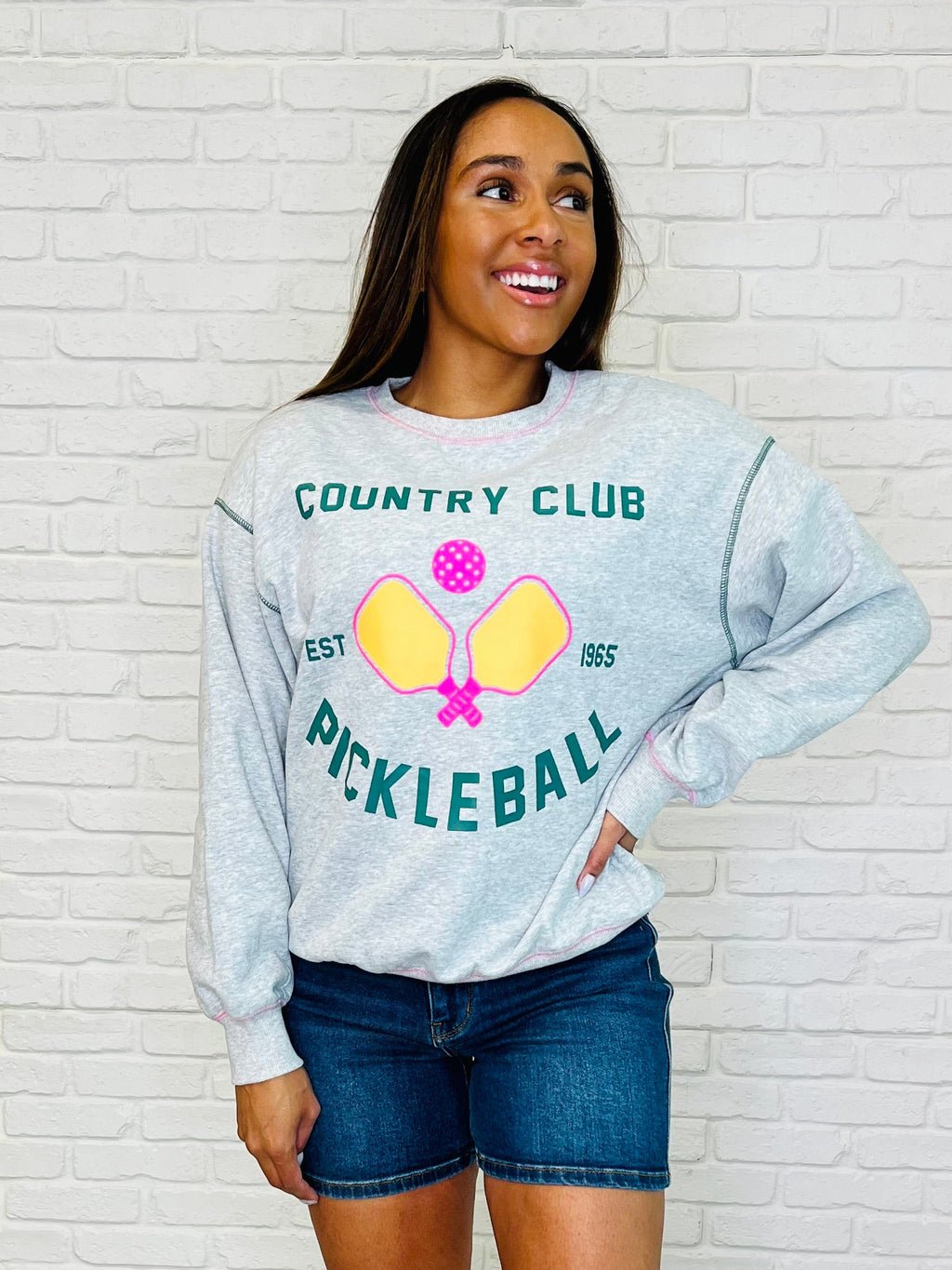 Country Club Pickle Ball Graphic Sweatshirt