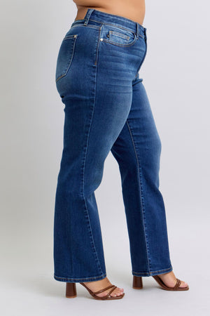 Judy Blue Mid rise Side Seam Detail Straight Leg Jeans