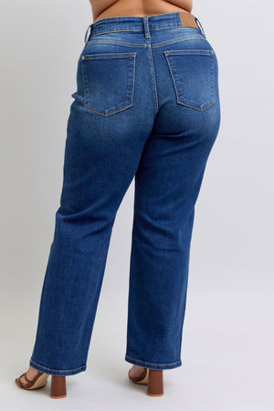 Judy Blue Mid rise Side Seam Detail Straight Leg Jeans