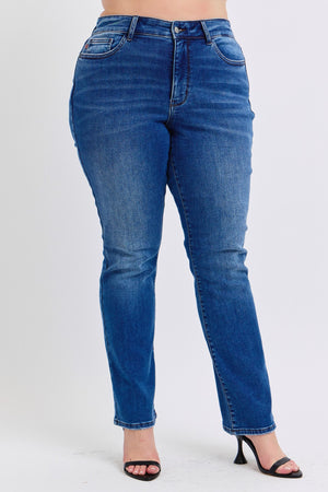 Judy Blue Mid Rise Thermal Non Distressed Bootcut Jeans