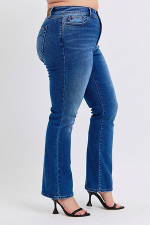 Judy Blue Mid Rise Thermal Non Distressed Bootcut Jeans