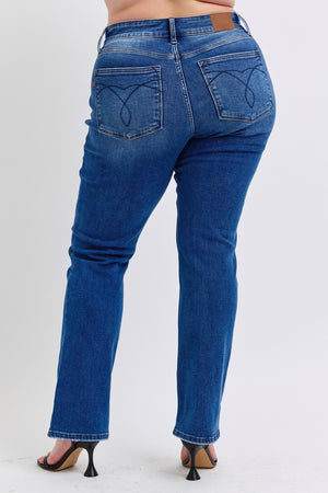 Judy Blue Mid Rise Thermal Non Distressed Bootcut Jeans