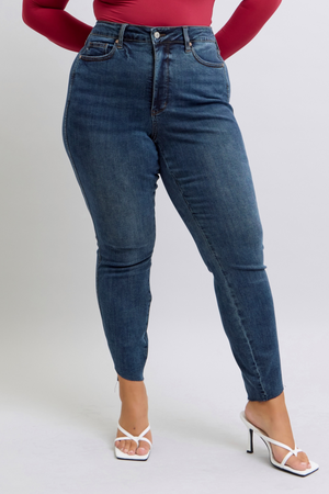 Judy Blue High Rise Tummy Control Step Hem Skinny Jeans