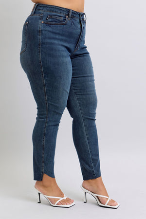 Judy Blue High Rise Tummy Control Step Hem Skinny Jeans