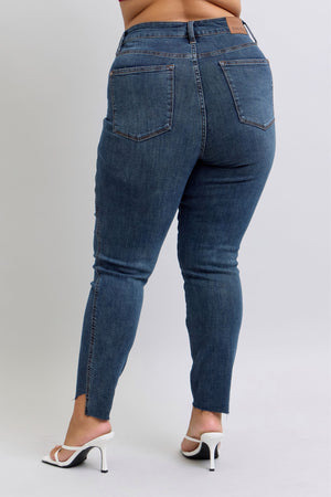 Judy Blue High Rise Tummy Control Step Hem Skinny Jeans