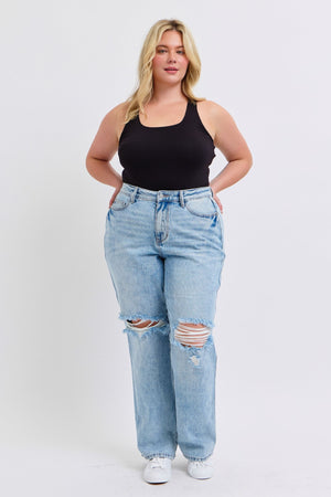 Judy Blue High Waist Rigid Magic 90's Straight Leg Jeans