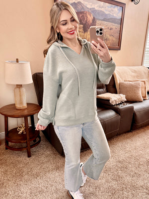 Sea Glass Sage Knit Hoodie