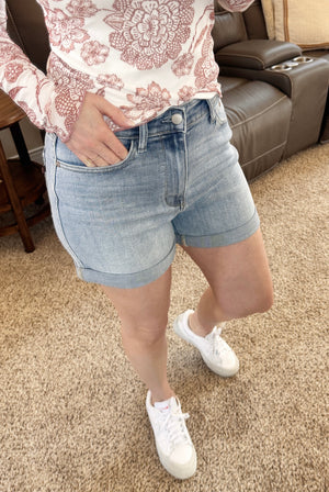 Judy Blue High Waist Slim With Cell Phone Back Pocket Denim Shorts