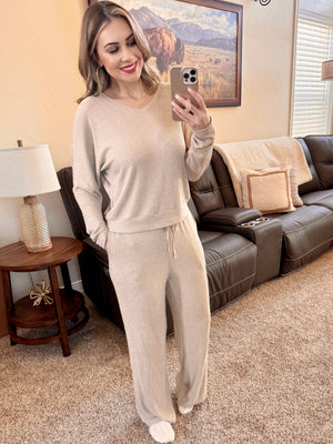 Cozy Brushed Lounge Set In Natural Beige