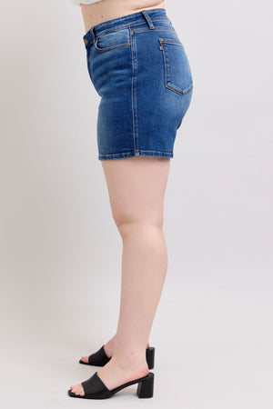 Judy Blue High Waist Adjustable Double Button Dad Shorts