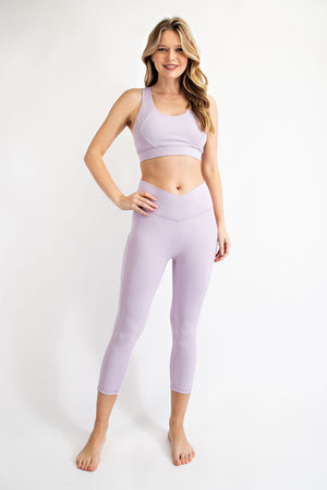 Buttery Soft V Waist Capri Athletic Leggings with Pockets by Rae Mode - 4 colors